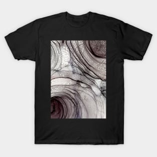 Mauve and Grey Roses, Abstract Floral Art T-Shirt